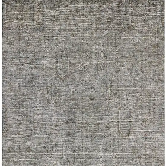 Granite Gray And Silver Southwestern Washable Area Rug With UV Protection Photo 3