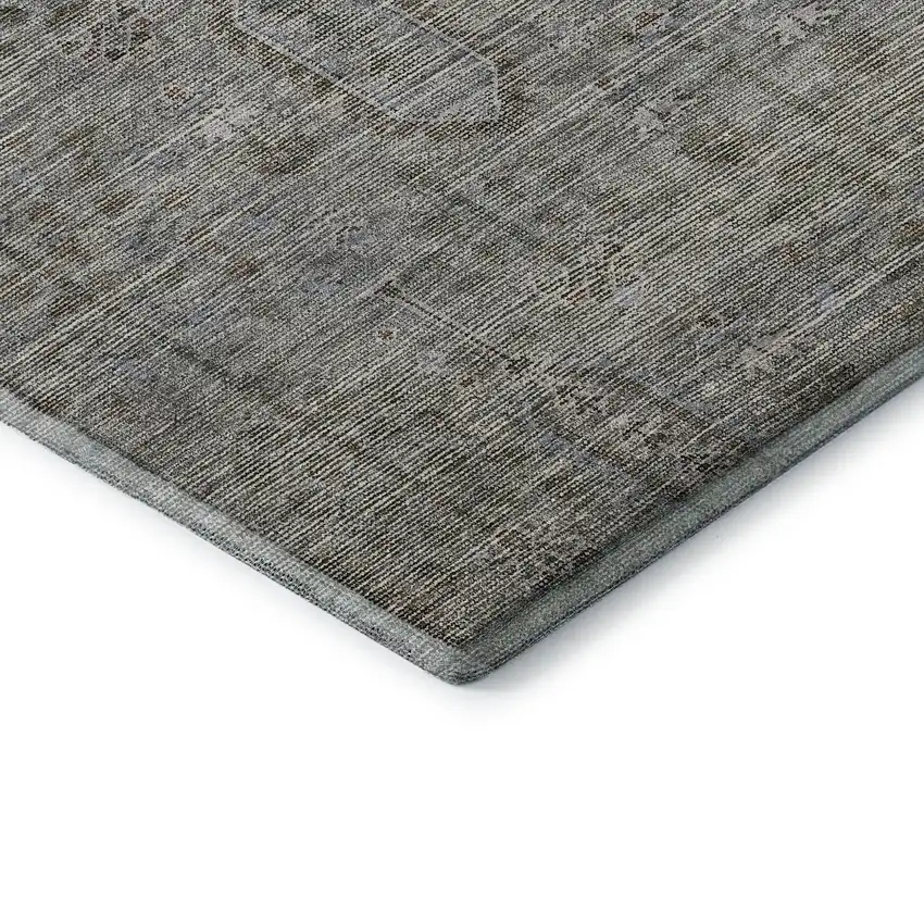 Granite Gray And Silver Southwestern Washable Area Rug With UV Protection Photo 8