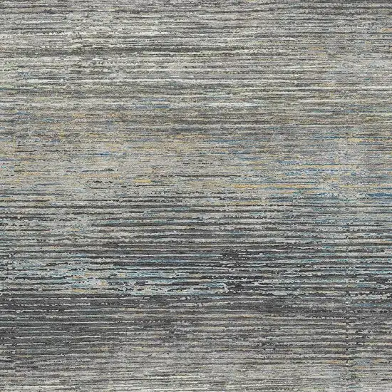 Granite Gray And Silver Striped Washable Area Rug With UV Protection Photo 2
