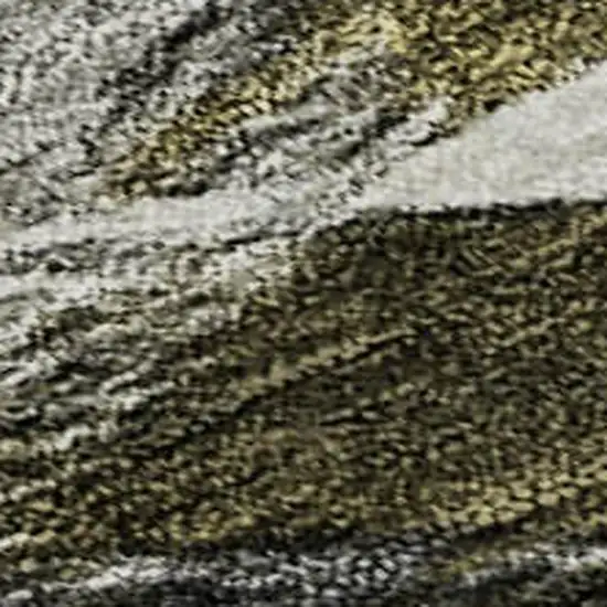 Granite Gray Beige And Gold Abstract Washable Area Rug With UV Protection Photo 3