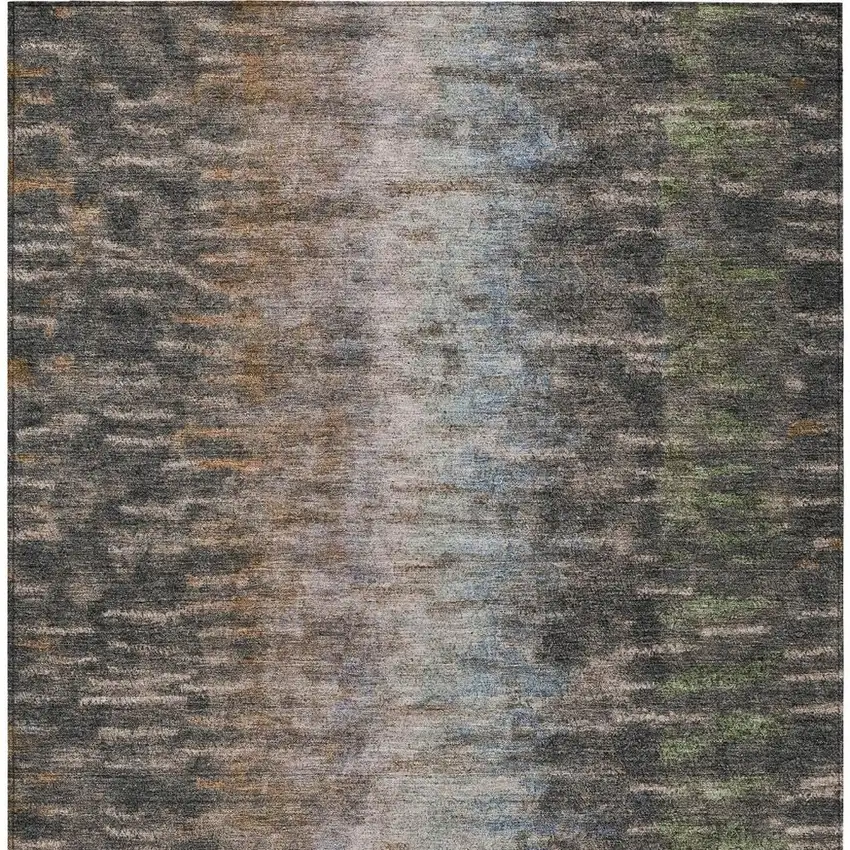 Granite Gray Brown And Gray Abstract Washable Indoor Outdoor Area Rug Photo 4