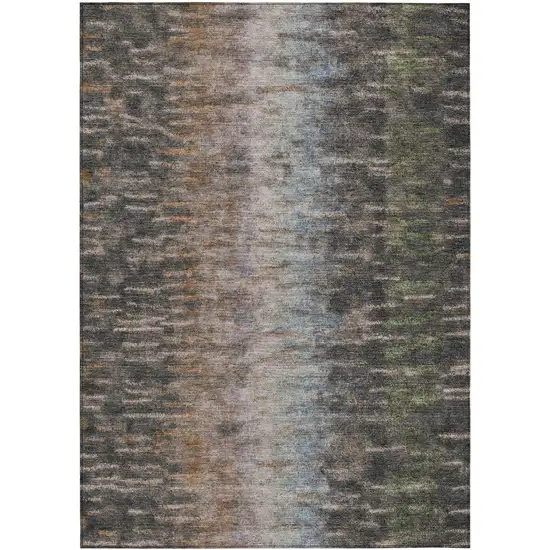 Granite Gray Brown And Gray Abstract Washable Indoor Outdoor Area Rug Photo 2