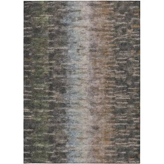 Granite Gray Brown And Gray Abstract Washable Indoor Outdoor Area Rug Photo 4