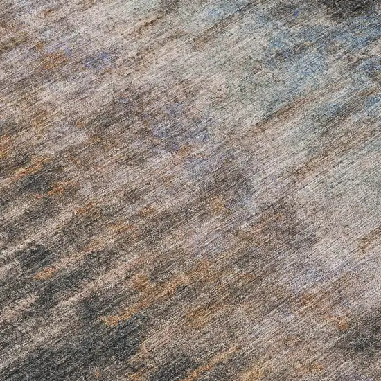 Granite Gray Brown And Gray Abstract Washable Indoor Outdoor Area Rug Photo 7