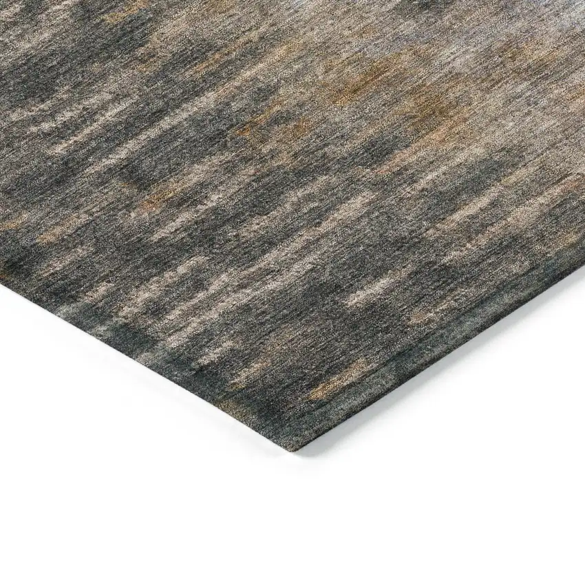Granite Gray Brown And Gray Abstract Washable Indoor Outdoor Area Rug Photo 6