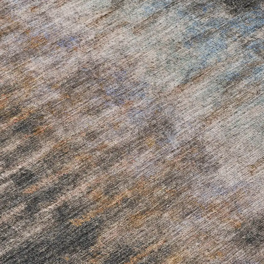 Granite Gray Brown And Gray Abstract Washable Indoor Outdoor Area Rug Photo 8