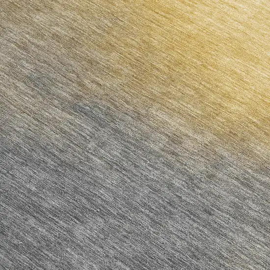 Granite Gray Gold And Gray Abstract Washable Indoor Outdoor Area Rug Photo 2