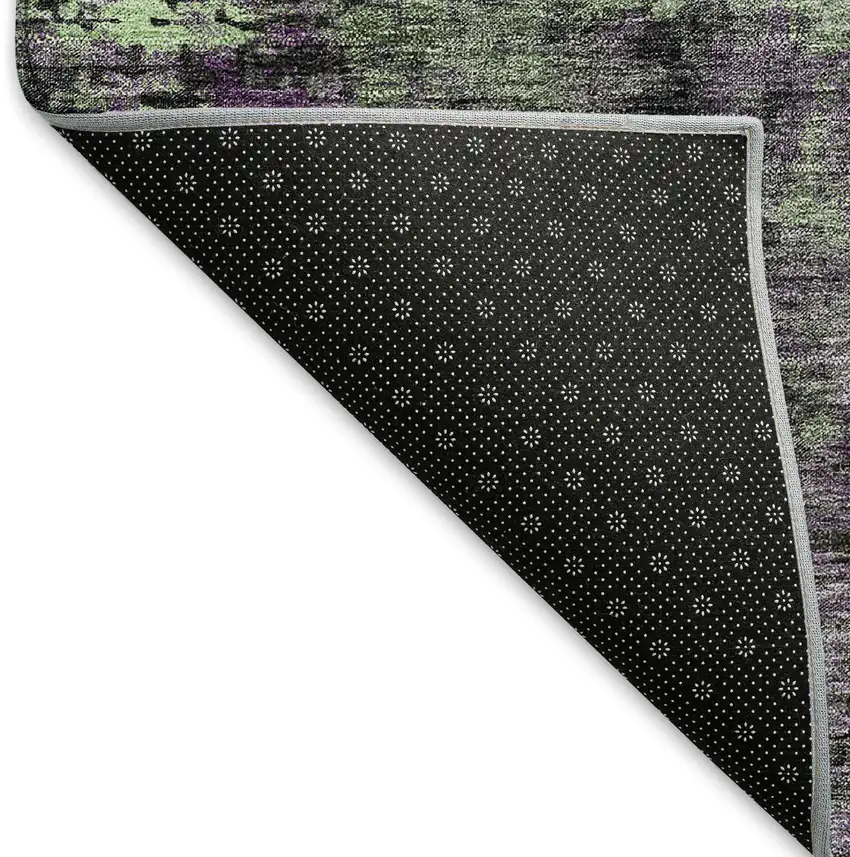 Granite Gray Green And Purple Abstract Washable Area Rug With UV Protection Photo 7