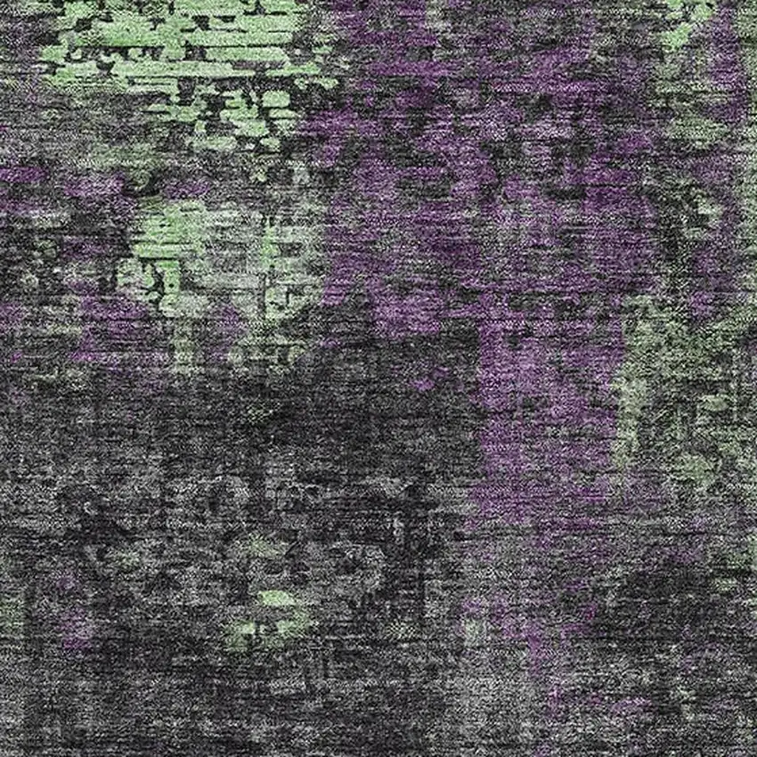 Granite Gray Green And Purple Abstract Washable Area Rug With UV Protection Photo 3