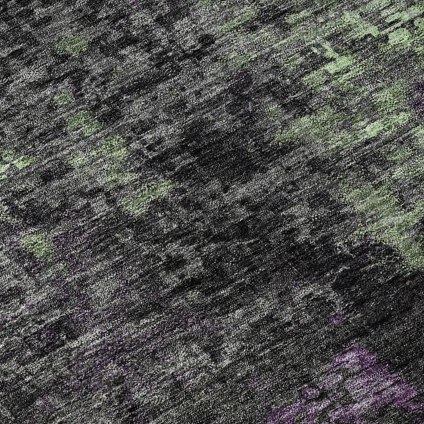 Granite Gray Green And Purple Abstract Washable Area Rug With UV Protection Photo 9