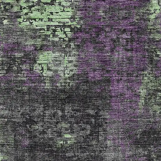 Granite Gray Green And Purple Abstract Washable Area Rug With UV Protection Photo 3