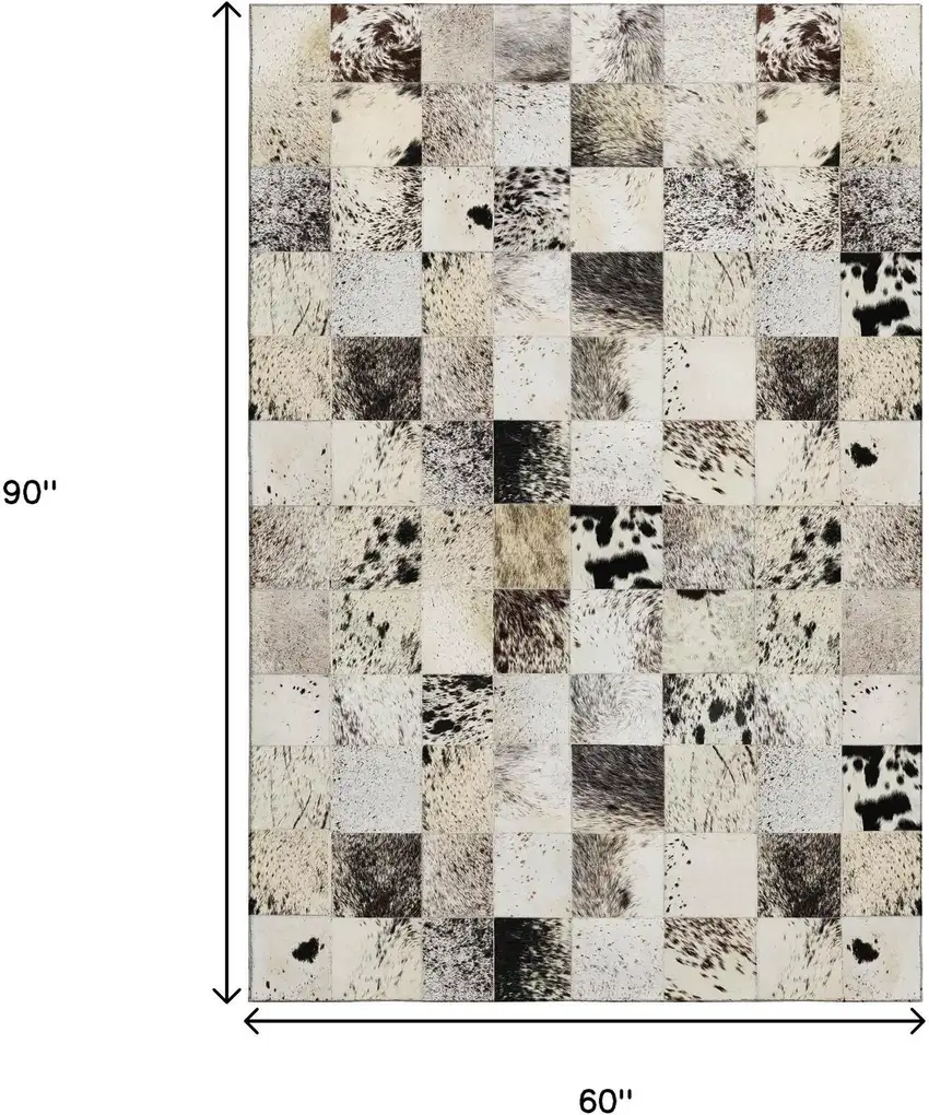 Granite Gray Ivory And Black Patchwork Washable Area Rug With UV Protection Photo 6