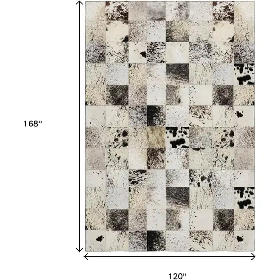 Granite Gray Ivory And Black Patchwork Washable Area Rug With UV Protection Photo 3