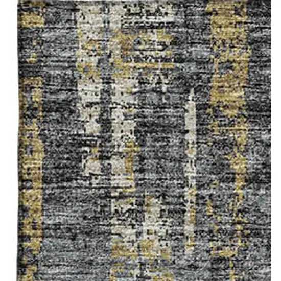 Granite Gray Ivory And Gold Abstract Washable Indoor Outdoor Area Rug Photo 4