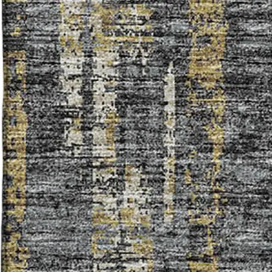 Granite Gray Ivory And Gold Abstract Washable Indoor Outdoor Area Rug Photo 4