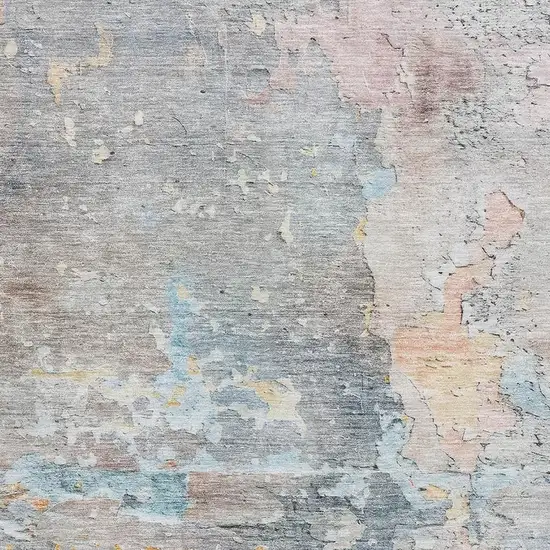 Granite Gray Teal And Blush Abstract Washable Area Rug With UV Protection Photo 2