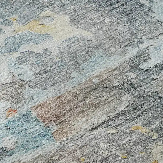 Granite Gray Teal And Blush Abstract Washable Area Rug With UV Protection Photo 9
