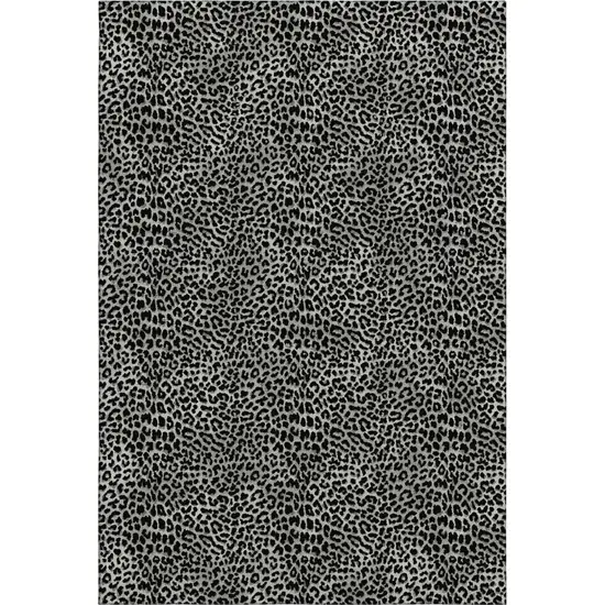 Graphite And Black Leopard Print Washable Indoor Outdoor Area Rug Photo 6