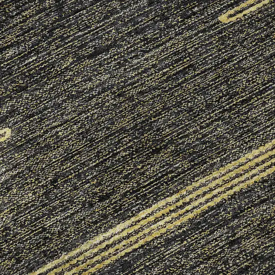 Graphite And Gold Abstract Washable Area Rug With UV Protection Photo 9