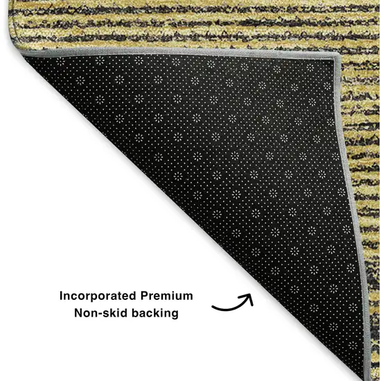 Graphite And Gold Abstract Washable Area Rug With UV Protection Photo 6