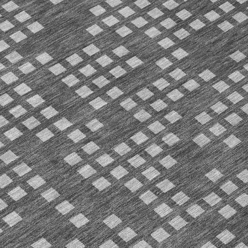 Graphite And Gray Abstract Washable Indoor Outdoor Area Rug Photo 4