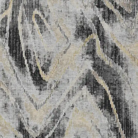 Graphite And Gray Abstract Washable Indoor Outdoor Area Rug Photo 1