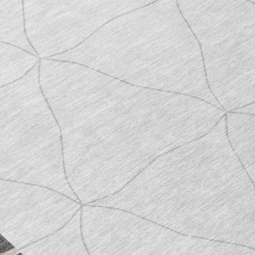 Graphite And Gray Geometric Washable Indoor Outdoor Area Rug Photo 4