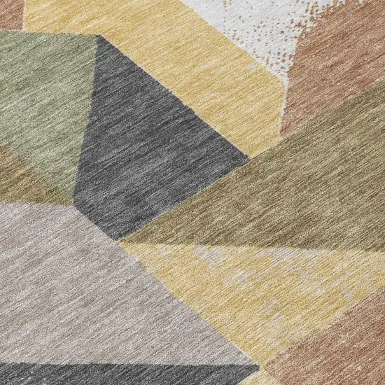 Graphite And Gray Geometric Washable Indoor Outdoor Area Rug Photo 5
