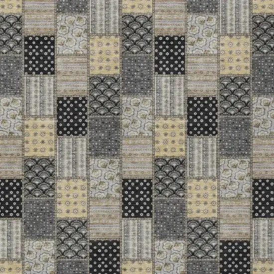 Graphite And Gray Patchwork Washable Indoor Outdoor Area Rug Photo 1