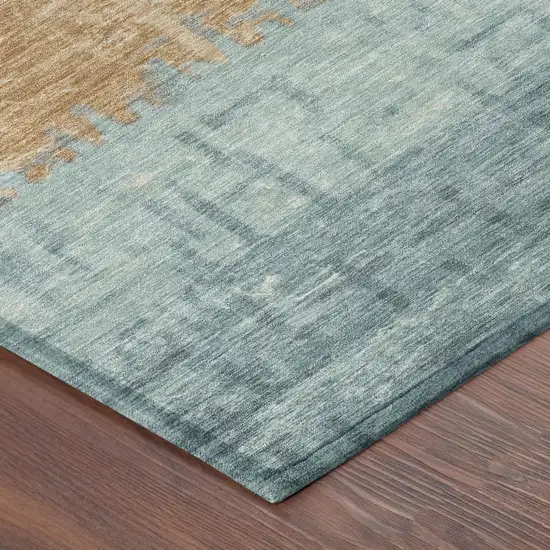 Graphite And Gray Striped Washable Indoor Outdoor Area Rug Photo 5