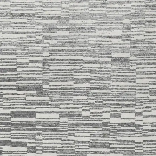 Graphite And Gray Striped Washable Indoor Outdoor Area Rug Photo 1