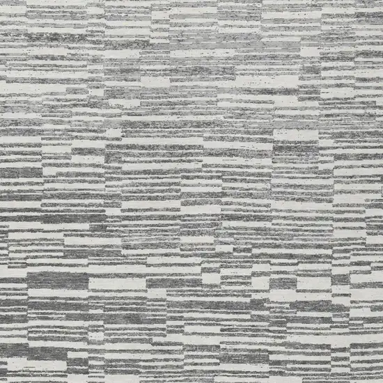 Graphite And Gray Striped Washable Indoor Outdoor Area Rug Photo 1