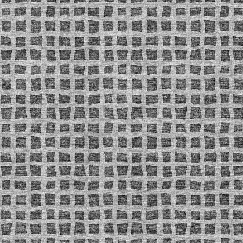 Graphite And Silver Geometric Washable Area Rug With UV Protection Photo 3