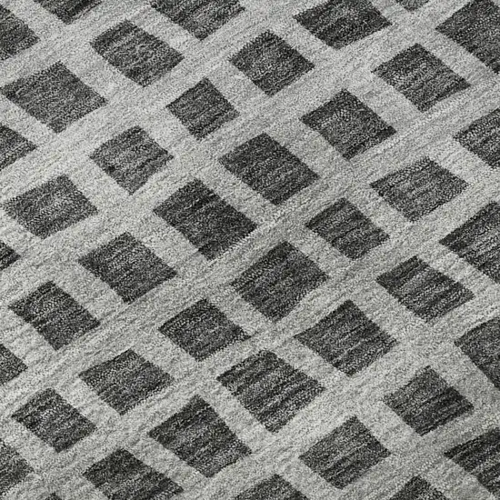 Graphite And Silver Geometric Washable Area Rug With UV Protection Photo 8