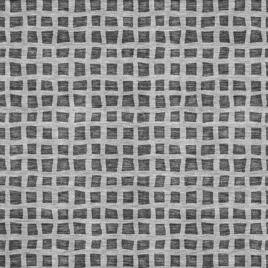 Graphite And Silver Geometric Washable Area Rug With UV Protection Photo 3