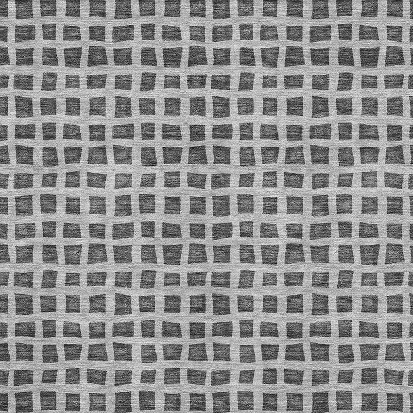 Graphite And Silver Geometric Washable Area Rug With UV Protection Photo 3