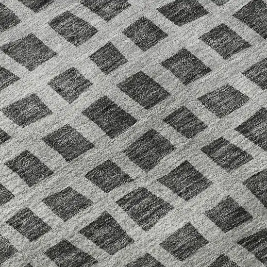 Graphite And Silver Geometric Washable Area Rug With UV Protection Photo 9