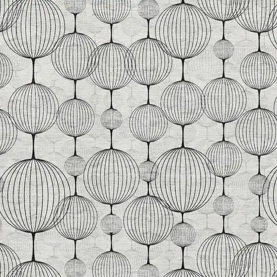 Graphite And Silver Geometric Washable Area Rug With UV Protection Photo 3
