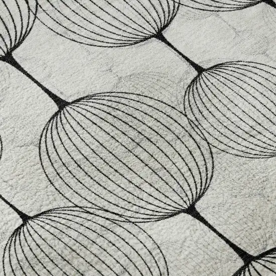 Graphite And Silver Geometric Washable Area Rug With UV Protection Photo 8