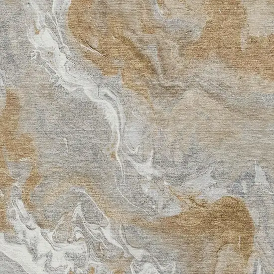 Graphite Beige And Ivory Abstract Washable Area Rug With UV Protection Photo 2