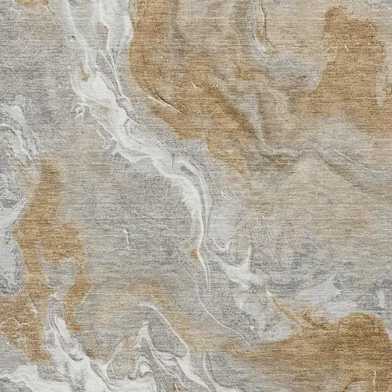 Graphite Beige And Ivory Abstract Washable Area Rug With UV Protection Photo 2