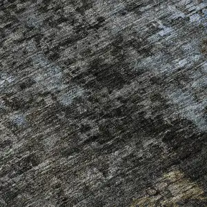 Photo of Graphite Blue And Copper Abstract Washable Area Rug With UV Protection