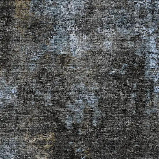 Graphite Charcoal And Silver Abstract Washable Indoor Outdoor Area Rug Photo 6