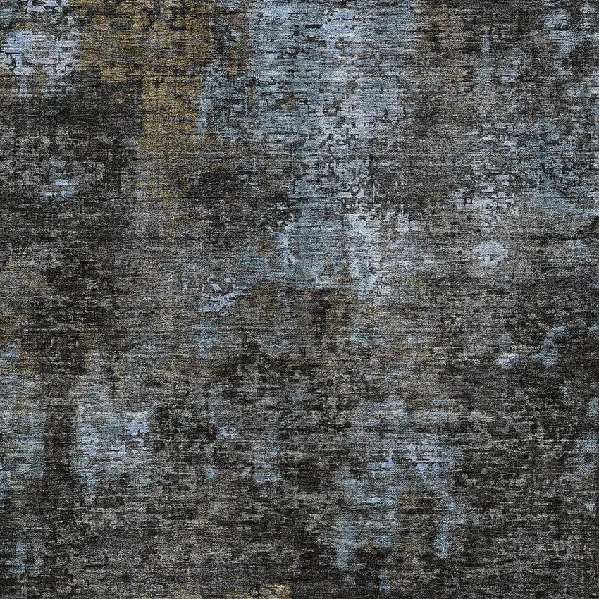 Graphite Charcoal And Silver Abstract Washable Indoor Outdoor Area Rug Photo 6