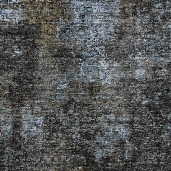 Graphite Charcoal And Silver Abstract Washable Indoor Outdoor Area Rug Photo 6