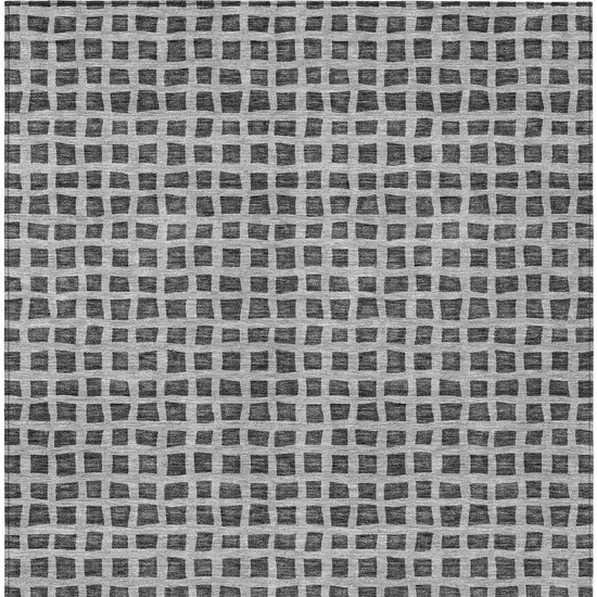 Graphite Gray And Silver Geometric Washable Indoor Outdoor Area Rug Photo 7