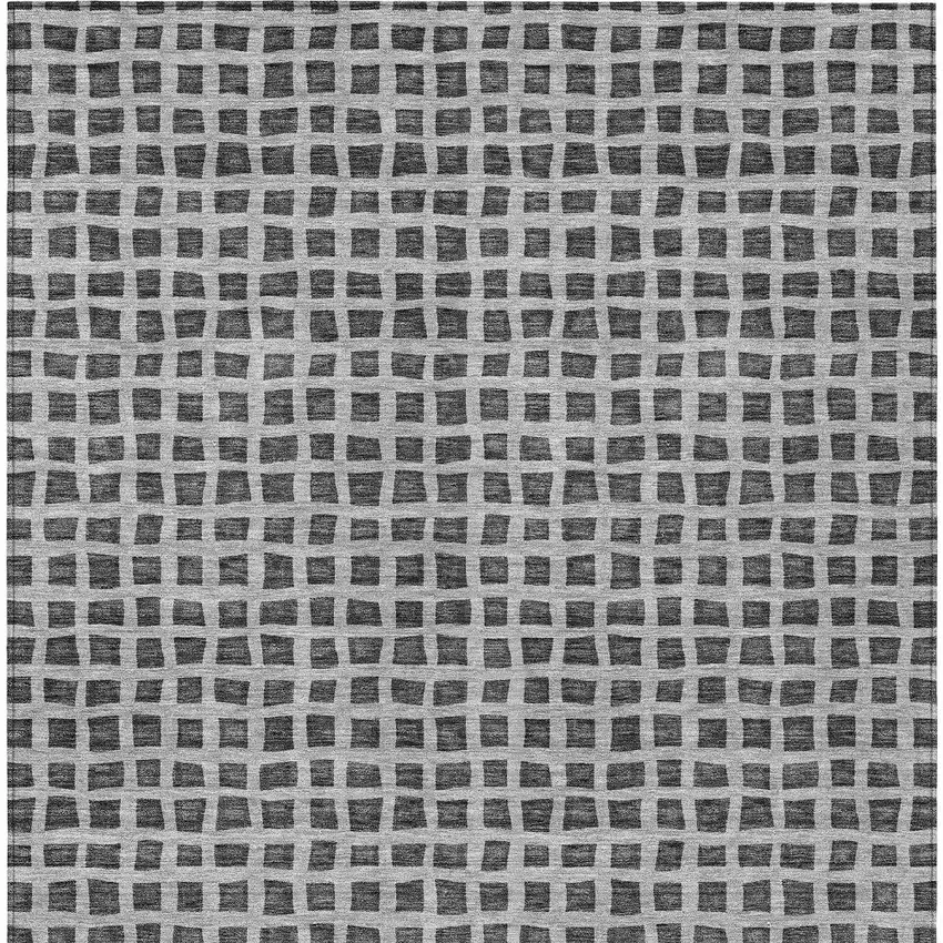 Graphite Gray And Silver Geometric Washable Indoor Outdoor Area Rug Photo 7