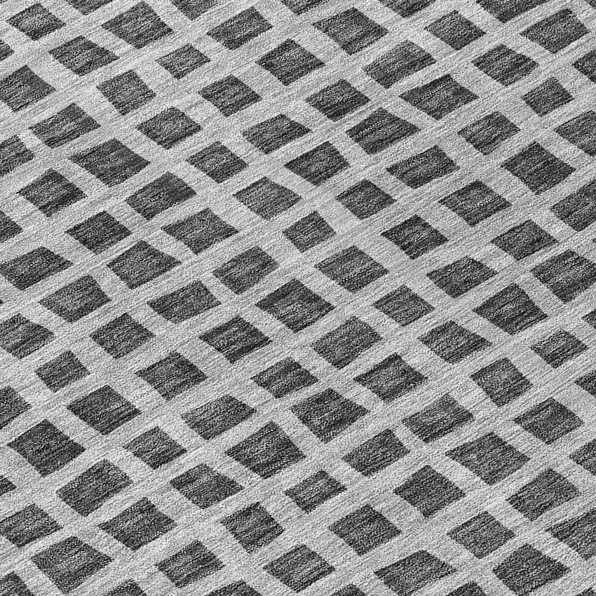 Graphite Gray And Silver Geometric Washable Indoor Outdoor Area Rug Photo 5