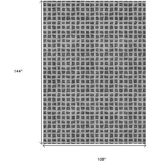 Graphite Gray And Silver Geometric Washable Indoor Outdoor Area Rug Photo 8