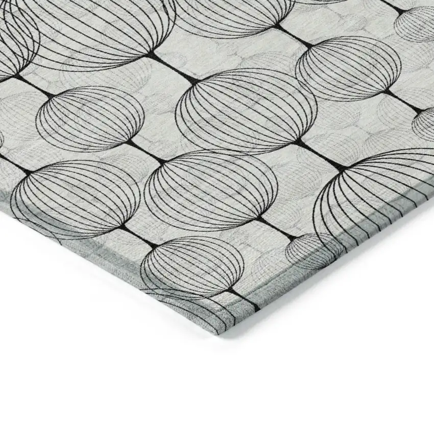 Graphite Gray And Silver Geometric Washable Indoor Outdoor Area Rug Photo 3